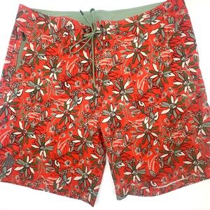 Stio CFS Floral Quick Stretch Board Shorts Swim Trunks 2330 Mens size 36X16